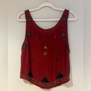 Free People Boho Embellished Tank Top